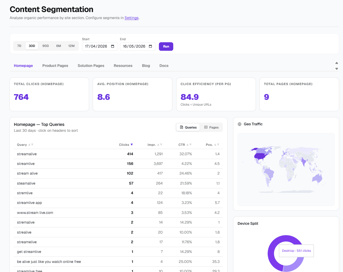 Content segmentation